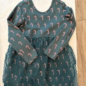 Hanna Andersson green Christmas candy cane dress size 4